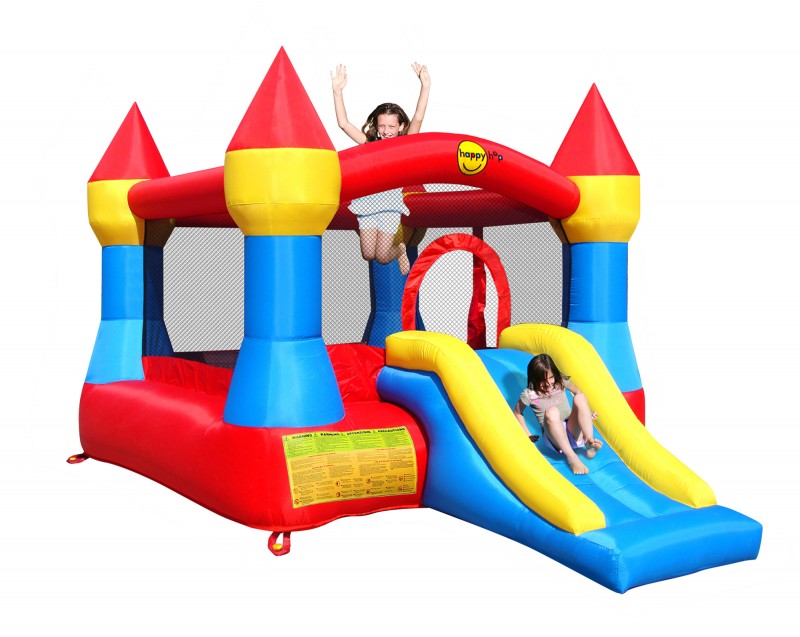 Bunte WORLD4KIDS Hüpfburg Schloss mit Rutsche